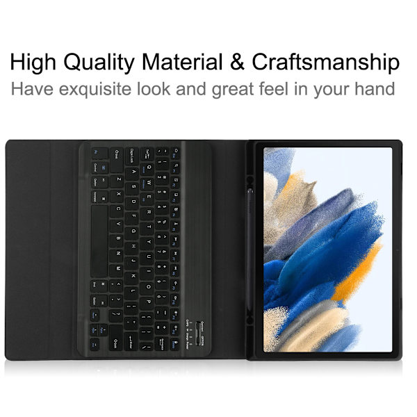 [LLC] Works with Samsung Tab Tablet Case Wireless Bluetooth Keyboard Black black Tab A8 X205/200