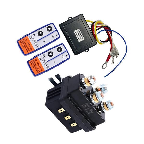 12V 500A Vinschrelä 4450 Set med 2 Fjärrkontroller + Kontroller + Relä Set
