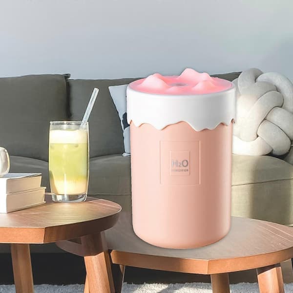 450ml Mini Luftfugter Luftrenser Olie Aroma Diffuser Til Hjemmekontor Bil Pink