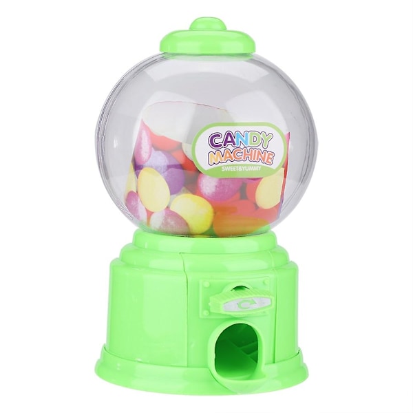 Bærbar Børne Slikmaskine Plastik Mini Gumball Dispenser Børn Børnehave Gave (grøn)