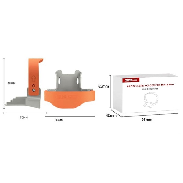 Drone Mini4pro Potkurin Säilytyksen Kiinnitys Monitoiminen Paketti Potkurivarusteet, oranssi