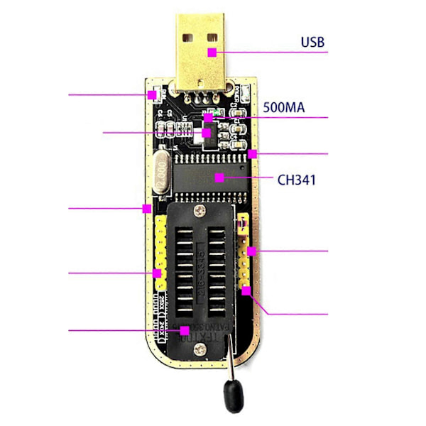 CH341A Programmer USB Moderkort Routing LCD BIOS/FLASH/24/25 Moderkort