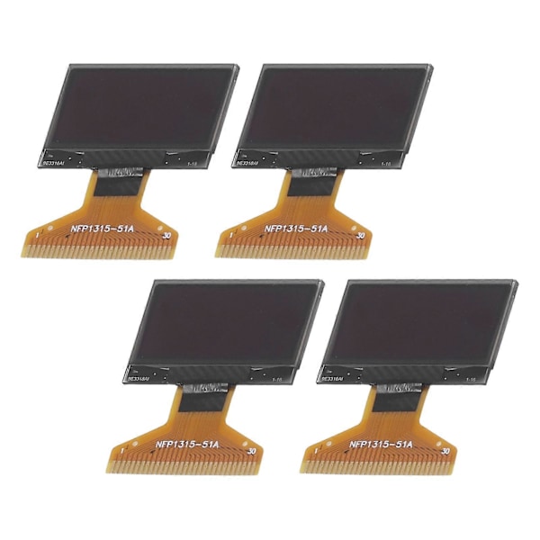 4 st LCD-skärmmodul Tunt plastlager 128 X 64 Liten 30PIN Skärmmodul 0,96 tum Gul Blå Visning YEMAA