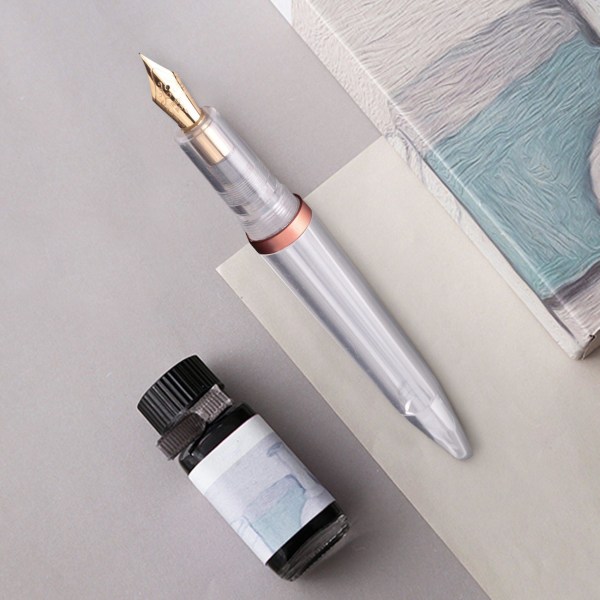 0,5 mm spets reservoarpenna med pipett Transparenta pennor med hög kapacitet Kontors skolmaterial för St