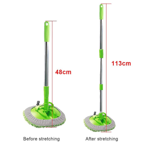 Bilstøvbørste Rengjøringsmopp Avtakbar Koster Justerbar Lang Håndtak Roterbar Børst Bilstøvrens