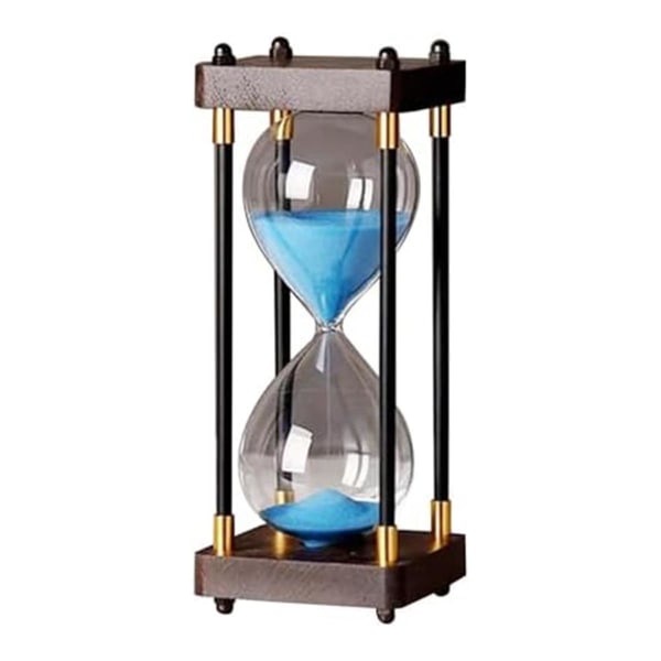 Stort timeglass 60 minutter, timeglass, Rainbow Glass timeglass, gavetimeglass, for hjemmet, skrivebord, blå