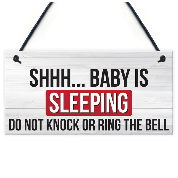 Shh.. Baby nukkuu Älä häiritse lastenhuone Riippuva kyltti Baby oven pinnasänky