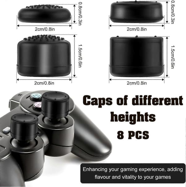 8 stk. Thumb Grip Caps til Playstation Portal, Silikone Joystick Covers Controller