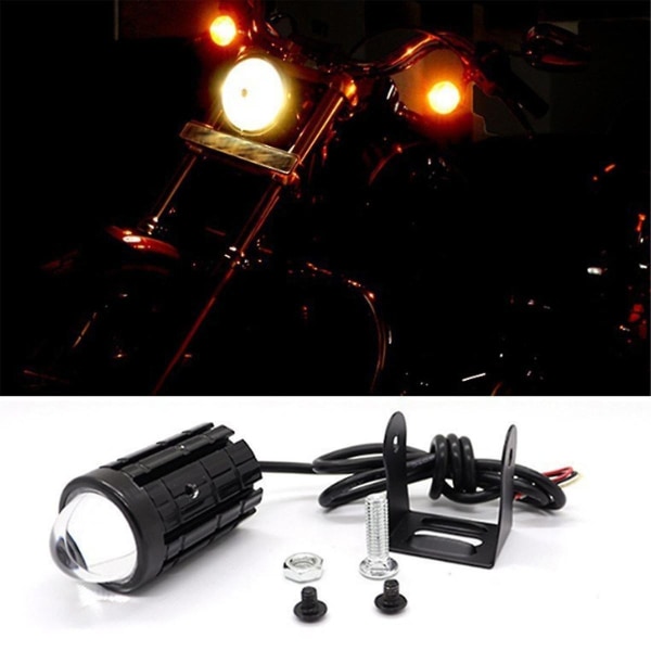12-80v Motorcykel Led Head Light Lamp 12w Mini Driving Led Light Dim Spotlights Vit+ Vattentät S