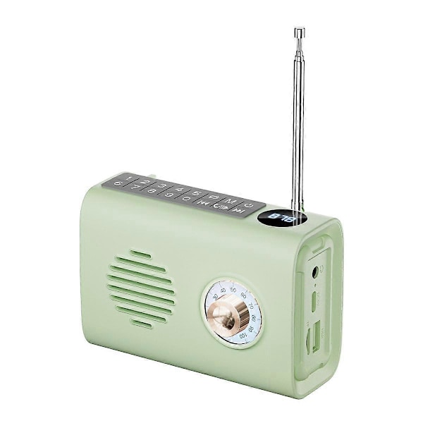 Mini Bærbar FM Radio Utendørs Solar Radio Bluetooth Høyttaler med Fargerikt Lys Støtte Håndfri