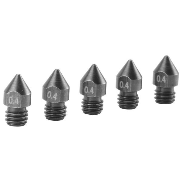 5 stk./sæt 3D-printerdele Mk8 Hærdet Stål Dysespids 1,75 mm 0,4 mm Til Mk8 3 Cr10 Cr10s Hotend Kit