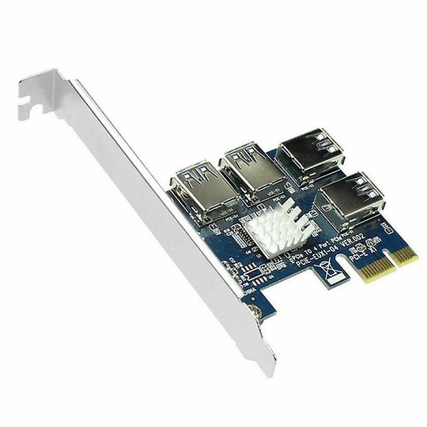 PCIE PCI-E PCI Express Riser Card 1X til 16X 1 til 4 USB 3.0 Slot Multiplikator Hub Adapter