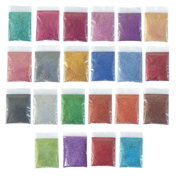 22 färger DIY Nail Resin Glitter Paljetter Kristall Uv-epoxi Smycken gör form