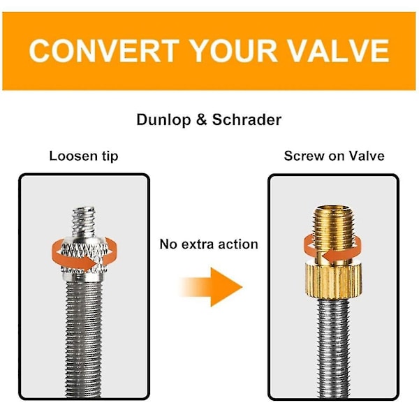 6 st Presta-ventilsadaptrar, Konvertera Presta till Schrader-adapter för cykel, Pumpa däck med standardpump