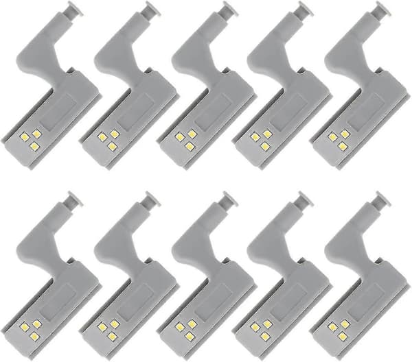 10 stk. Universal Hengsel LED Sensor Lys Skap Garderobe Nattlys