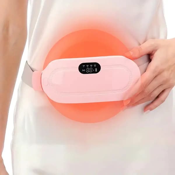 Bærbar varmepude til menstruationskramper, trådløst bælte med varmemassage, gave til kvinde/pige