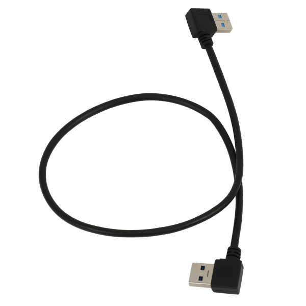 2x USB 3.0 Typ A hane 90 grader vänstervinklad till högervinklad förlängningskabel Rak anslutning 0.