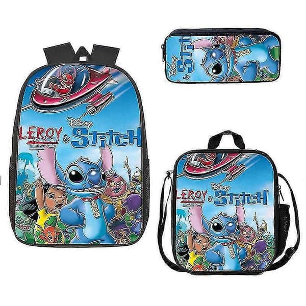 Stitch Skoletaske Rygsæk i Tre Dele Style 7