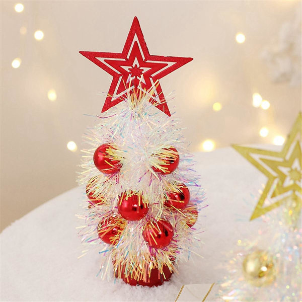 Mini Juletræ Artificiales Miniture Dekoration Skrivebord Topper Skrivebordstræ med lille juletræ
