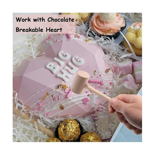 Puinen minivasara suklaan särkyvälle sydämelle, äyriäisten äyriäisten hummerirakkaustyökalu, kiinteä Har