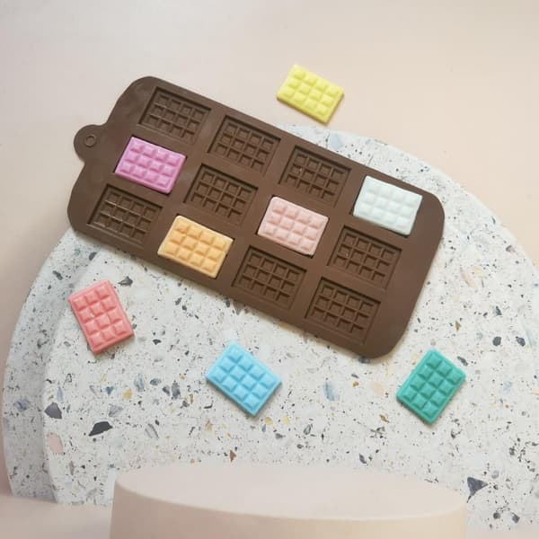 12 vaffel chokolade kiks form kageform is slik silikoneform (2 stk.)