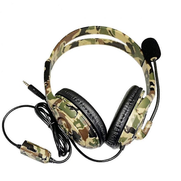 PS4 Camouflage Bilateral Suuret Kuulokkeet Langallinen Pelikuulokkeet Kelta-vihreä