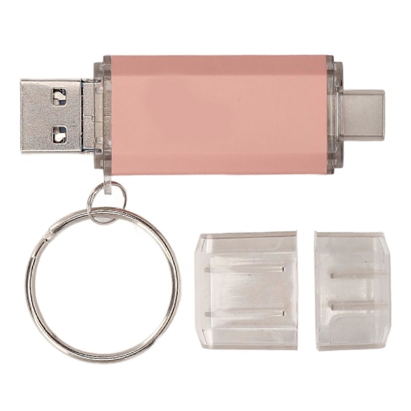 USB Flash Drive med nøglering Metal U Disk Vandtæt Høj Hastighed 3.0 Type C Micro USB 3 i 1 128GB