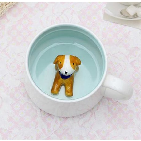 Lemon Park Surprise 3D Kaffekopp med Dyr Inni, 35 cl med Ku, Håndlaget Keramikk Kopp, Jule-, Bursdagsoverraskelse for Venner, Familie eller Barn, Beste Kontor