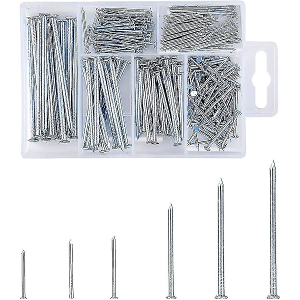 Nails Set, 240 Pcs Cement Nail Countersunk Nails For Attaching Photo Frames (6 Sizes) -sakura