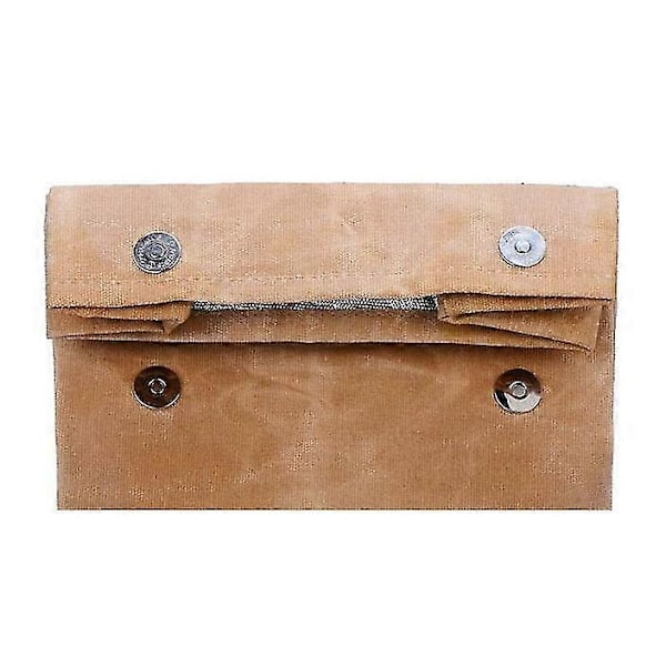 Lunchväska i Canvas, Vattentät Lunchlåda med 2 Kardborreband, Invändig Isolering, Återanvändbar Lunchväska, Miljövänlig (35,5x21,5x14 cm)