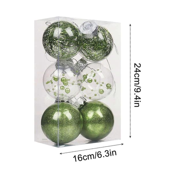 Transparenta Julkulor Julgransdekoration Hängande Ornament 6Cm/6St M