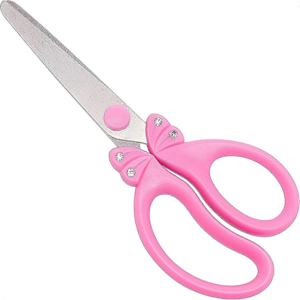 Flicksax för flickor, flickors skolmaterial, rosa barnsax, flicksax, barnsäkra saxar (rosa) (1 st)