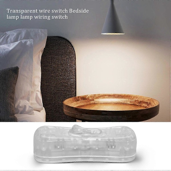 2 st Klar Plast ON/OFF Knapp In-Line Sladdbrytare kompatibel med Rum