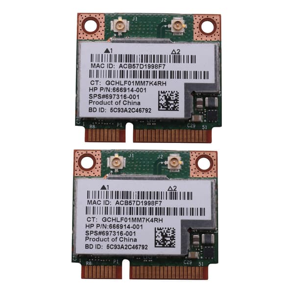 2x Dubbelbands 802.11a/b/g 300mbps Wifi Trådlöst Kort Bluetooth 4.0 Halv Mini Pci-e Notebook Wlan 2.4