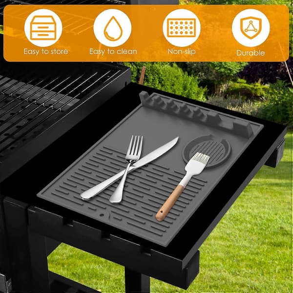 2 stk. Silikon Grillmatte, Silikon Grill Sidehylle Matte 33 x 23,5 cm