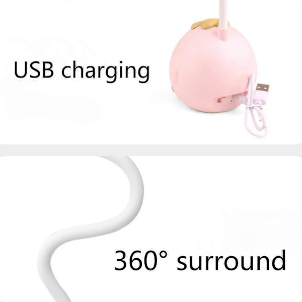 Tegneserie Mini LED Liten Skrivebordslampe Skrivebordslampe Studenthjem Øyebeskyttelse Læring Nattlampe Takprojektor Lys Sensorisk Lys, Hjem Soverom S