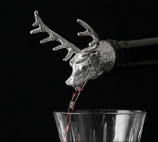 Vinpumpe med hjortegevir i rustfritt stål, unik vinflaskestopper