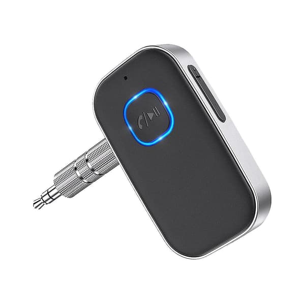 Bluetooth 5.0-mottaker for bil, støydempende Bluetooth AUX-adapter stereo/kablede hodetelefoner/hånd