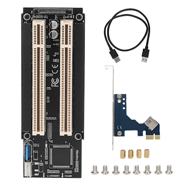 PCI E til Dual PCI Kort Plug and Play PCB Materiale Blå LED Dual PCI Udvidelseskort til WIN YEMMA