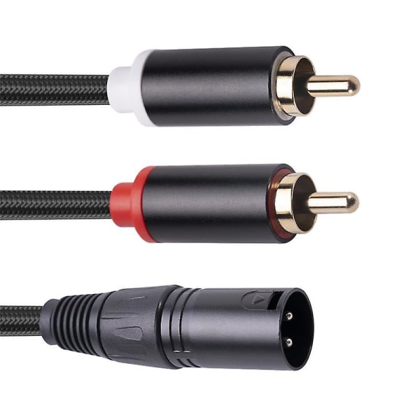 XLR til dobbel RCA lydkabel A1 XLR hann 3 pinner til dobbel RCA hannplugg Stereolydkabelforsterker blandeplugg AV-kabel 1M