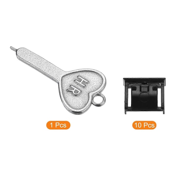 10 st Port Blocker Låsande USB-port/Dammskydd PC Blocker med Kodad Nyckel, Svart Svart
