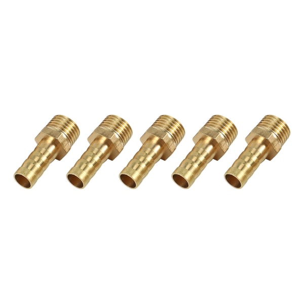 5 st 1/4bsp Hantråd till 8mm Slangnippel Adapter Koppling Guld