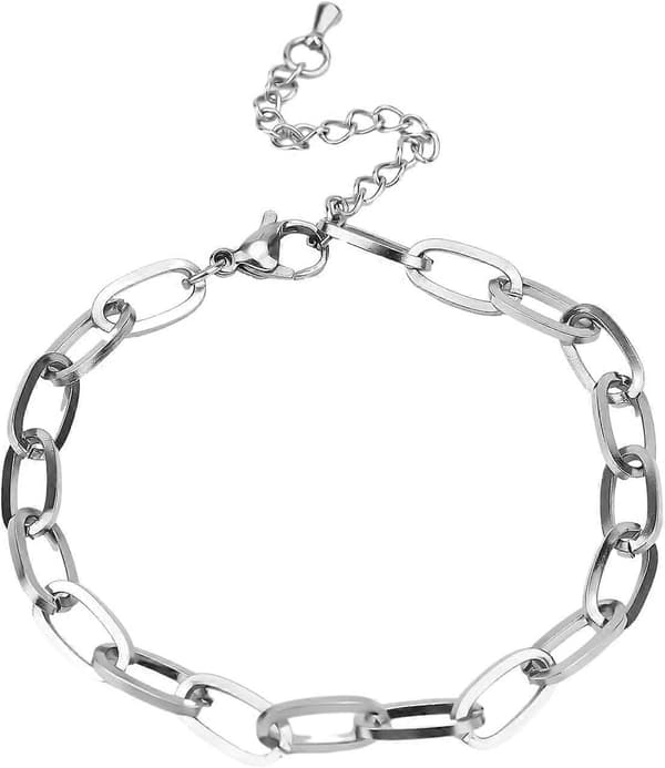 Armbånd til mænd, titanium stål herre armbånd sølv cool kædearmbånd