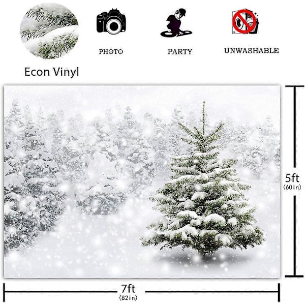 Talvimetsä Valokuvaustausta Joulu Uusi Vuosi Tausta Lumipuut Juhlakoristeet Vauvakutsut Lumihiutale Lumikuva 7x5ft