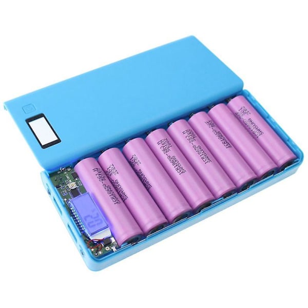 Gjør-det-selv 8x18650 bærbart batteri Power Bank Shell Case Box Lcd Display Dual Usb Power Bank Box Kit Powe
