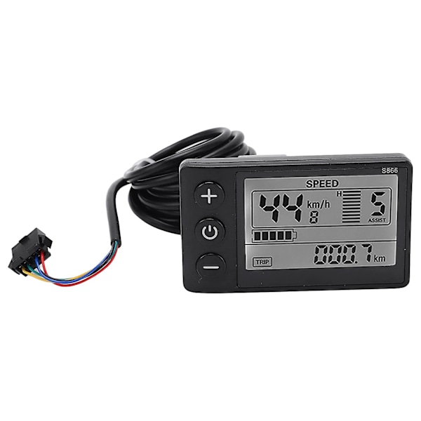 Elektrisk Cykel LCD Display, S866 LCD Display Sm Stik Elektrisk Cykel LCD Display Panel IP65 Vandtæt LCD Display Meter