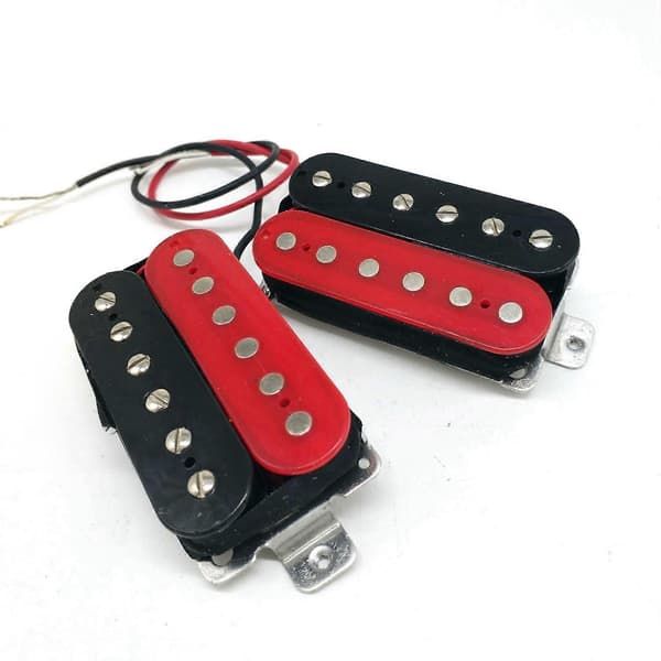 Elektrisk Gitarr Pickup Dubbel Spole Humbucker Pickup Bro & Hals Pickup Set Gitarrdelar Svart+Röd