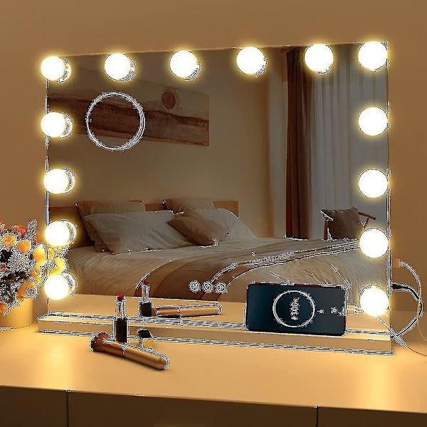 Hollywood Mirror Usb Makeup Lights Lighted 10 Bulbs 3 Lighting Modes Tabletop Wall Mounted Cosm