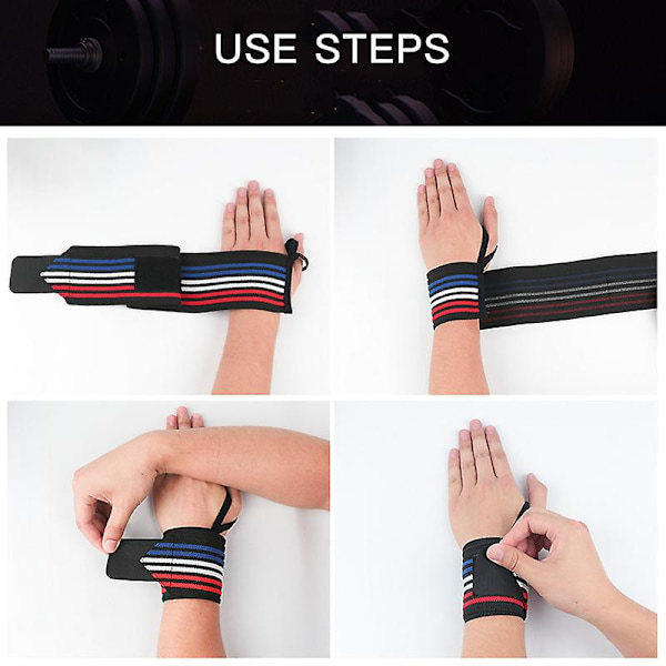 2 stk. Håndledsbind Vægtløftning Sport Håndledsbånd Anti-slip Håndledsremme Crossfit Håndgreb Fitness Bodybuilding Håndledsstøtte - multi
