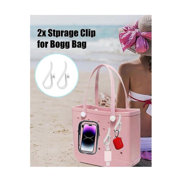 Indsats tasker til Bogg Beach Tote Bag tilbehør - 4 lynlås indsats tasker og 2 kroge til rejser, Make